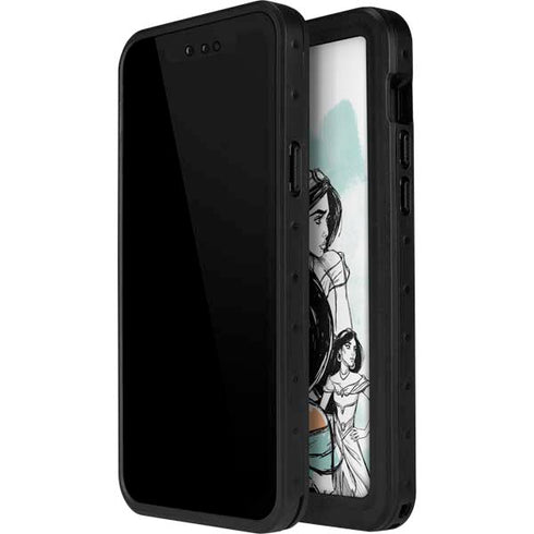 Disney Princess Jasmine Sketch iPhone 15 Pro Waterproof Case
