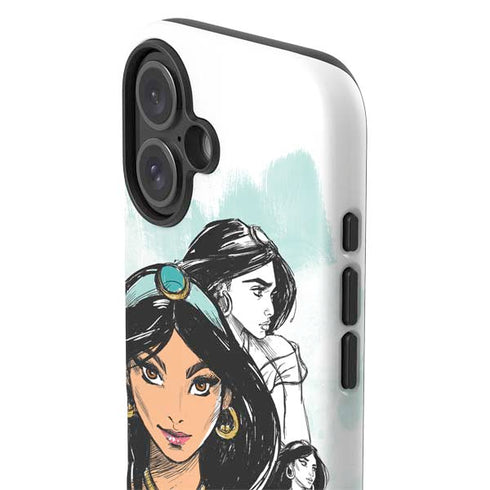 Disney Princess Jasmine Sketch iPhone 16 Impact Case
