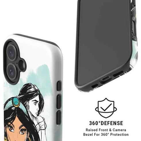 Disney Princess Jasmine Sketch iPhone 16 Magsafe Impact Case