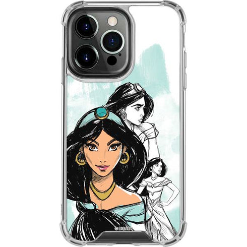 Disney Princess Jasmine Sketch iPhone 16 Pro Clear Case