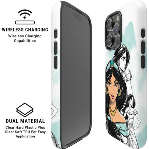 Disney Princess Jasmine Sketch iPhone 16 Pro Magsafe Impact Case