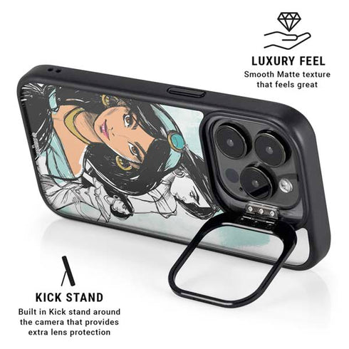 Disney Princess Jasmine Sketch iPhone 16 Pro Max Kickstand Case