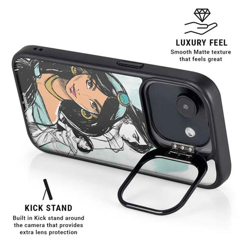 Disney Princess Jasmine Sketch iPhone 16e Kickstand Case