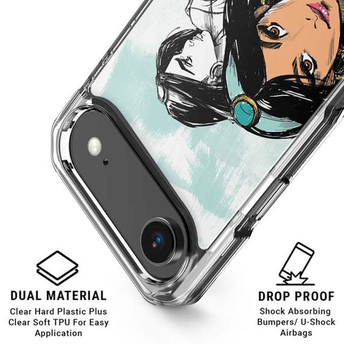 Disney Princess Jasmine Sketch iPhone 17 Air Clear Case