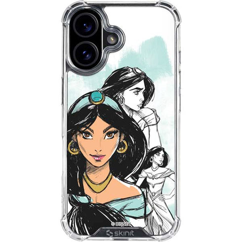 Disney Princess Jasmine Sketch iPhone 17 Clear Case