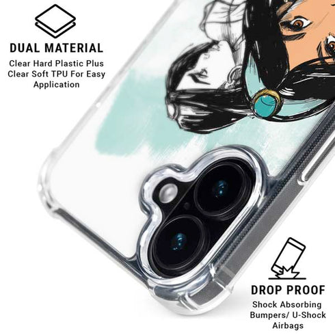 Disney Princess Jasmine Sketch iPhone 17 Clear Case