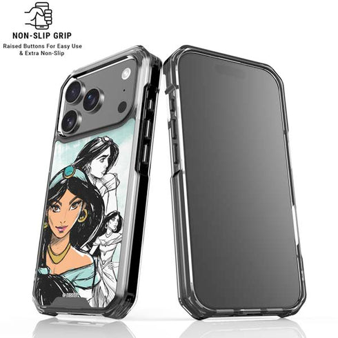 Disney Princess Jasmine Sketch iPhone 17 Pro Clear Case