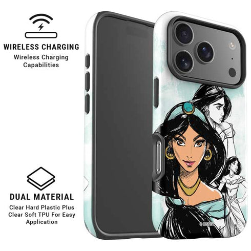 Disney Princess Jasmine Sketch iPhone 17 Pro Magsafe Impact Case