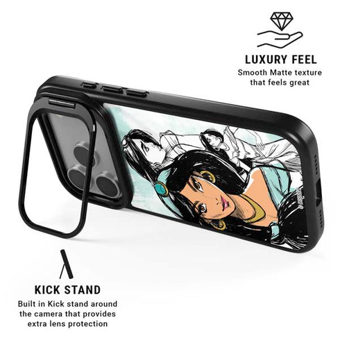 Disney Princess Jasmine Sketch iPhone 17 Pro Max Kickstand Case