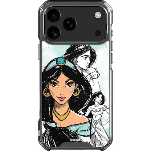 Disney Princess Jasmine Sketch iPhone 18 Pro Max Clear Case