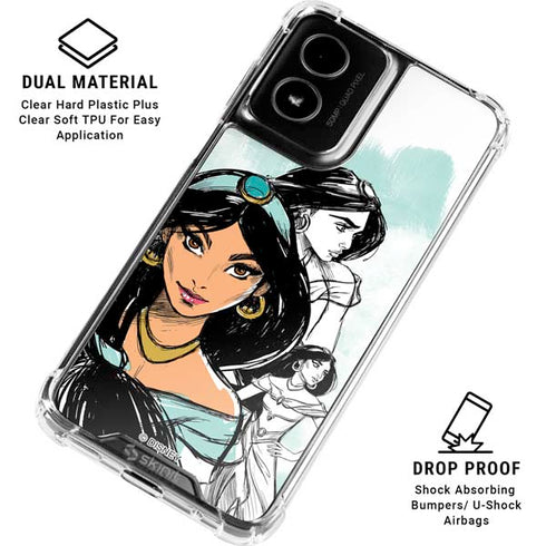 Disney Princess Jasmine Sketch Moto G Power 5G (2024) Clear Case