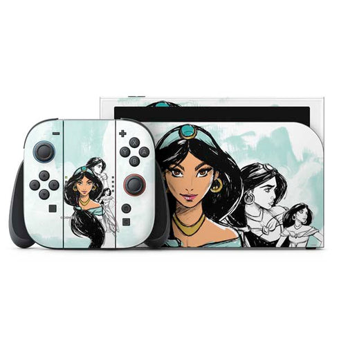 Disney Princess Jasmine Sketch Nintendo Switch 2 (2025) with Joy-Con Skin