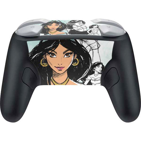 Disney Princess Jasmine Sketch Nintendo Switch 2 (2025) Pro Controller Skin