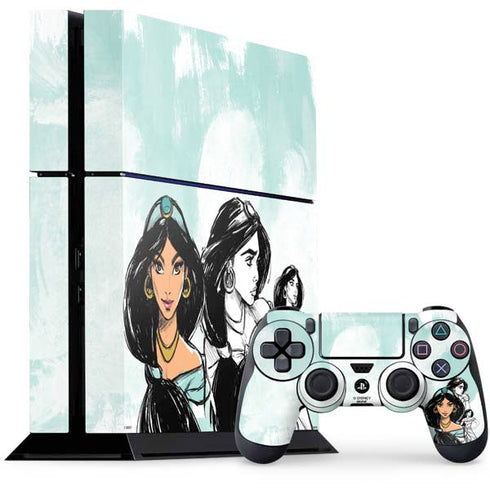 Disney Princess Jasmine Sketch PlayStation PS4 Skins