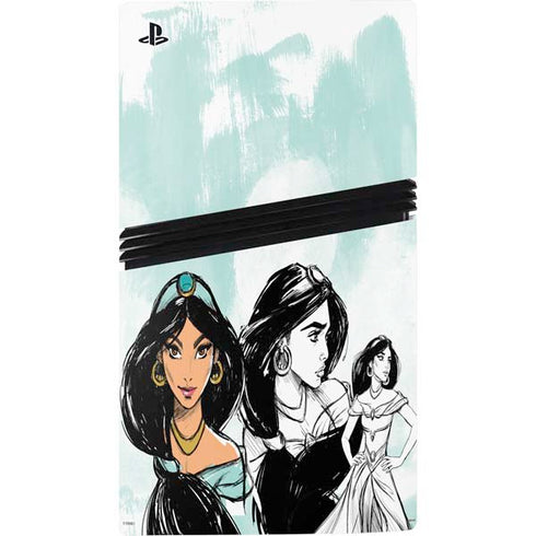 Disney Princess Jasmine Sketch PS5 Pro Console Skin