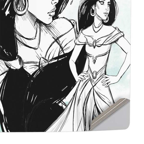 Disney Princess Jasmine Sketch PS5 Pro Console Skin