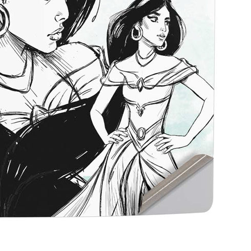 Disney Princess Jasmine Sketch PS5 Pro Disk Console Skin