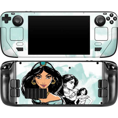 Disney Princess Jasmine Sketch Steam Deck Handheld Gaming Computer OLED Skin
