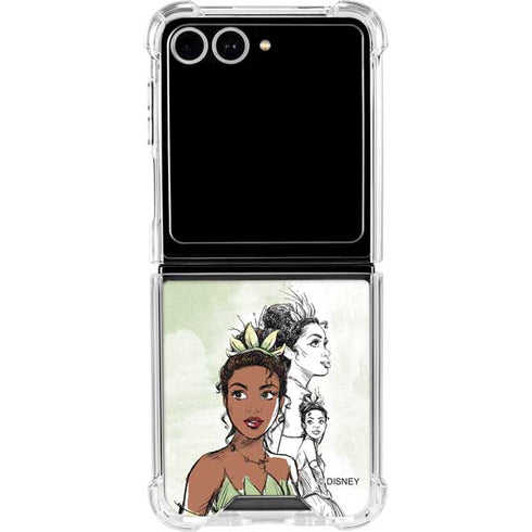 Disney Princess Tiana Sketch Galaxy Z Flip7 Clear Case