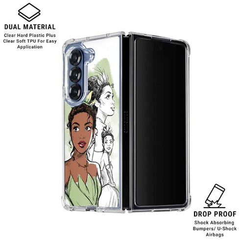 Disney Princess Tiana Sketch Galaxy Z Fold7 Clear Case