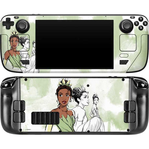 Disney Princess Tiana Sketch Steam Deck Handheld Gaming Computer OLED Skin