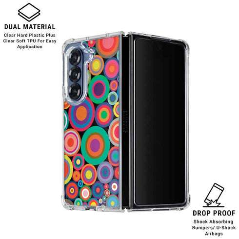 Psychedelic Circles Galaxy Z Fold6 Clear Case