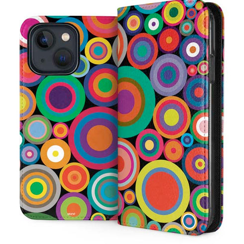 Psychedelic Circles iPhone 14 Plus Folio Case