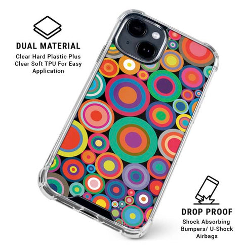 Psychedelic Circles iPhone 15 Clear Case