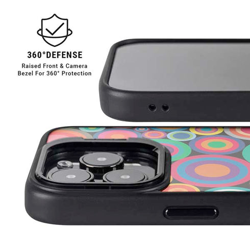 Psychedelic Circles iPhone 15 Pro Kickstand Case