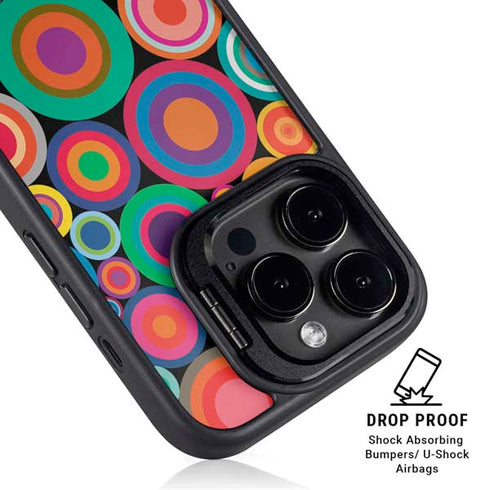 Psychedelic Circles iPhone 15 Pro Max Kickstand Case