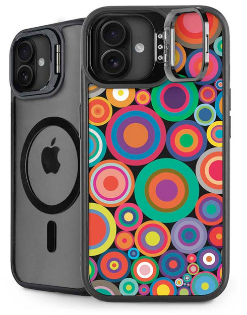Psychedelic Circles iPhone 16 Kickstand Case