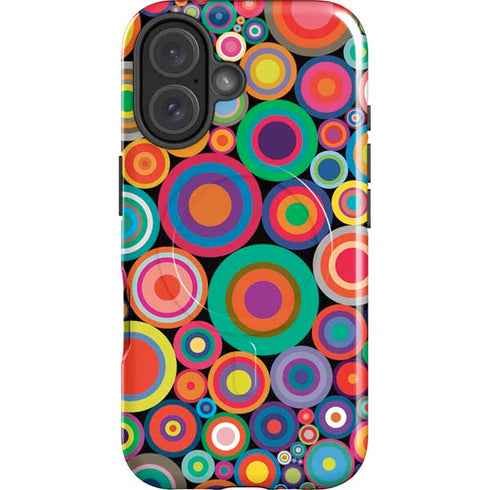 Psychedelic Circles iPhone 16 Magsafe Impact Case