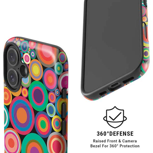 Psychedelic Circles iPhone 16 Magsafe Impact Case
