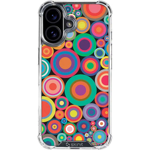 Psychedelic Circles iPhone 16 Plus Clear Case
