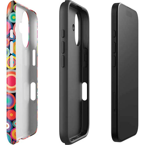 Psychedelic Circles iPhone 16 Plus Impact Case