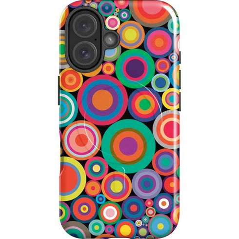 Psychedelic Circles iPhone 16 Plus Magsafe Impact Case