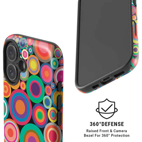 Psychedelic Circles iPhone 16 Plus Magsafe Impact Case