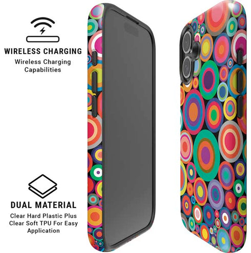 Psychedelic Circles iPhone 16 Plus Magsafe Impact Case