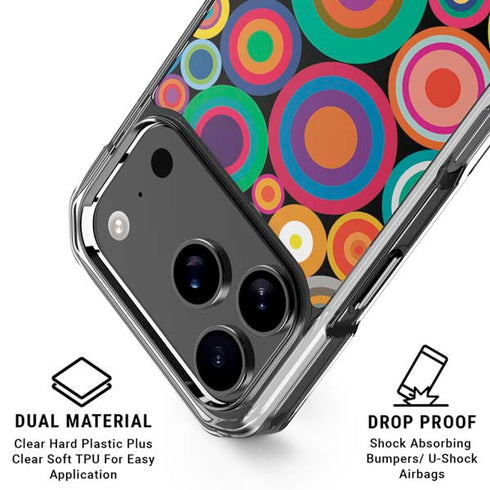 Psychedelic Circles iPhone 18 Pro Clear Case