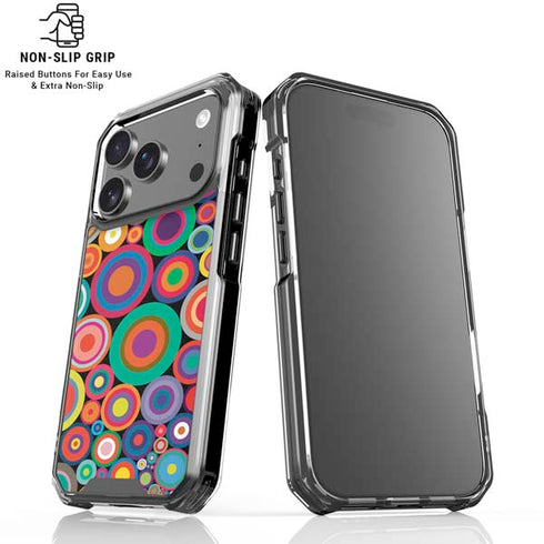 Psychedelic Circles iPhone 18 Pro Clear Case