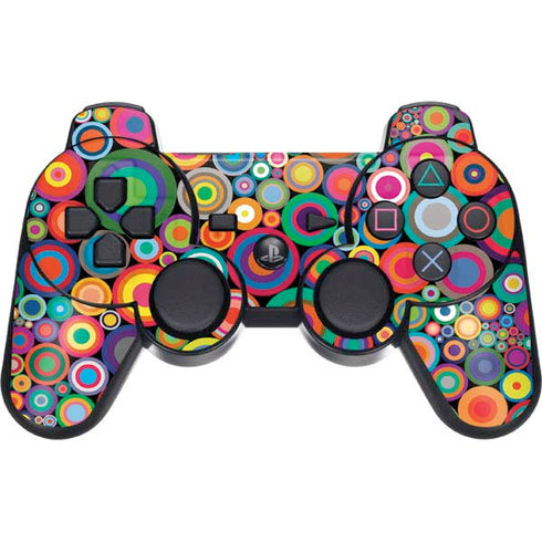 Psychedelic Circles PS3 Dual Shock wireless controller Skin