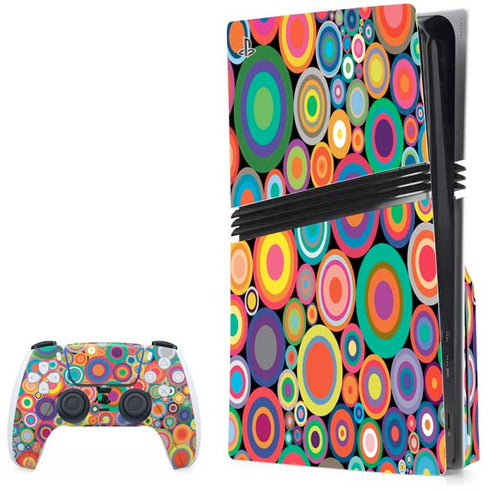 Psychedelic Circles PS5 Pro Disk Bundle Skin