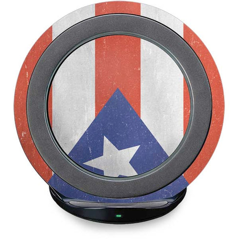 Puerto Rico Flag Distressed Fast Charge Wireless Charging Stand Skin