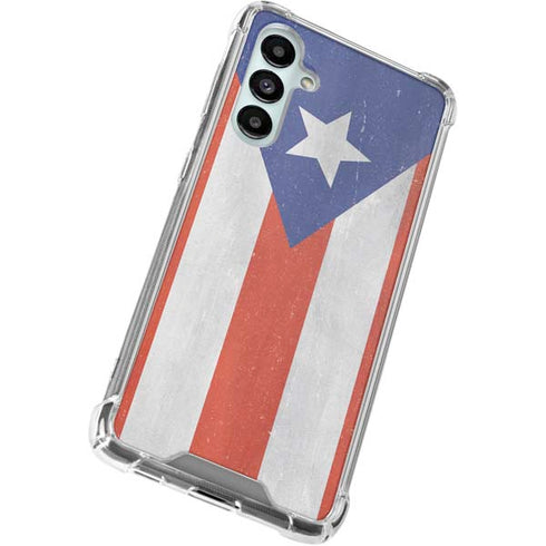 Puerto Rico Flag Distressed Galaxy A16 5G Clear Case