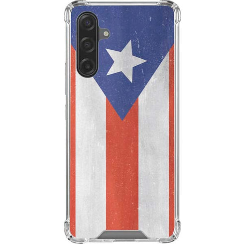 Puerto Rico Flag Distressed Galaxy A17 Clear Case