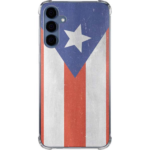Puerto Rico Flag Distressed Galaxy A35 5G Clear Case