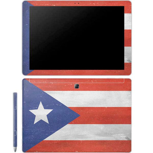 Puerto Rico Flag Distressed Galaxy Book 12in Skin