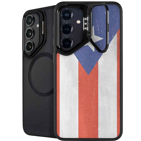 Puerto Rico Flag Distressed Galaxy S24 FE Kickstand Case