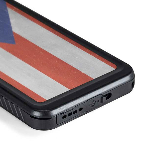 Puerto Rico Flag Distressed Galaxy S24 Plus Waterproof Case