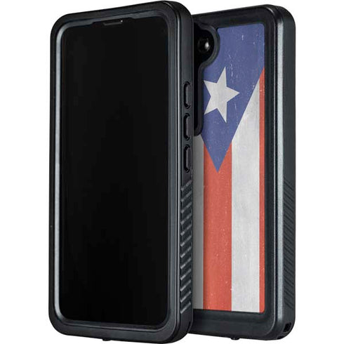 Puerto Rico Flag Distressed Galaxy S24 Waterproof Case